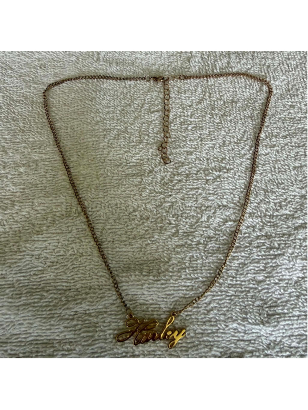 Women's Gold Tone Harley Nameplate Necklace One Size